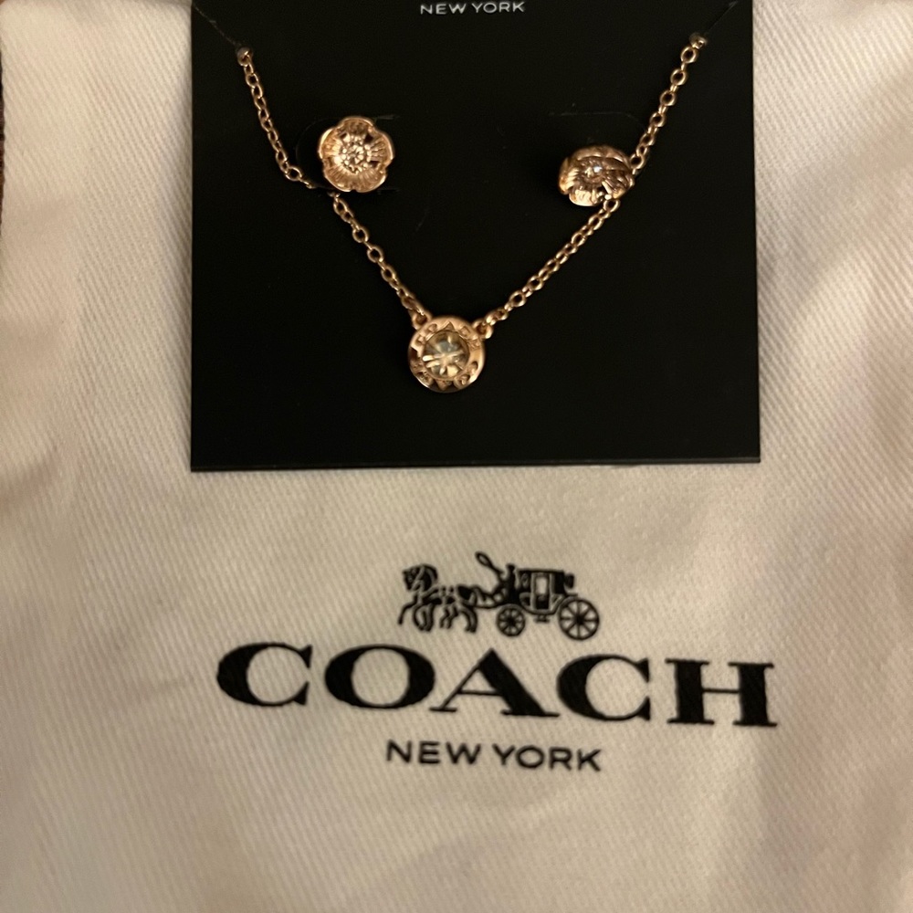 Coach Post Earrings and necklace - New with tags